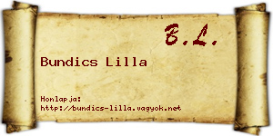 Bundics Lilla névjegykártya